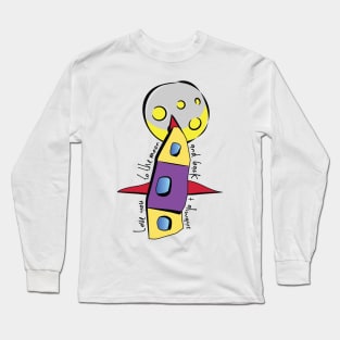 Cute hand-drawn rocket and moon - Love you to the moon and back Long Sleeve T-Shirt